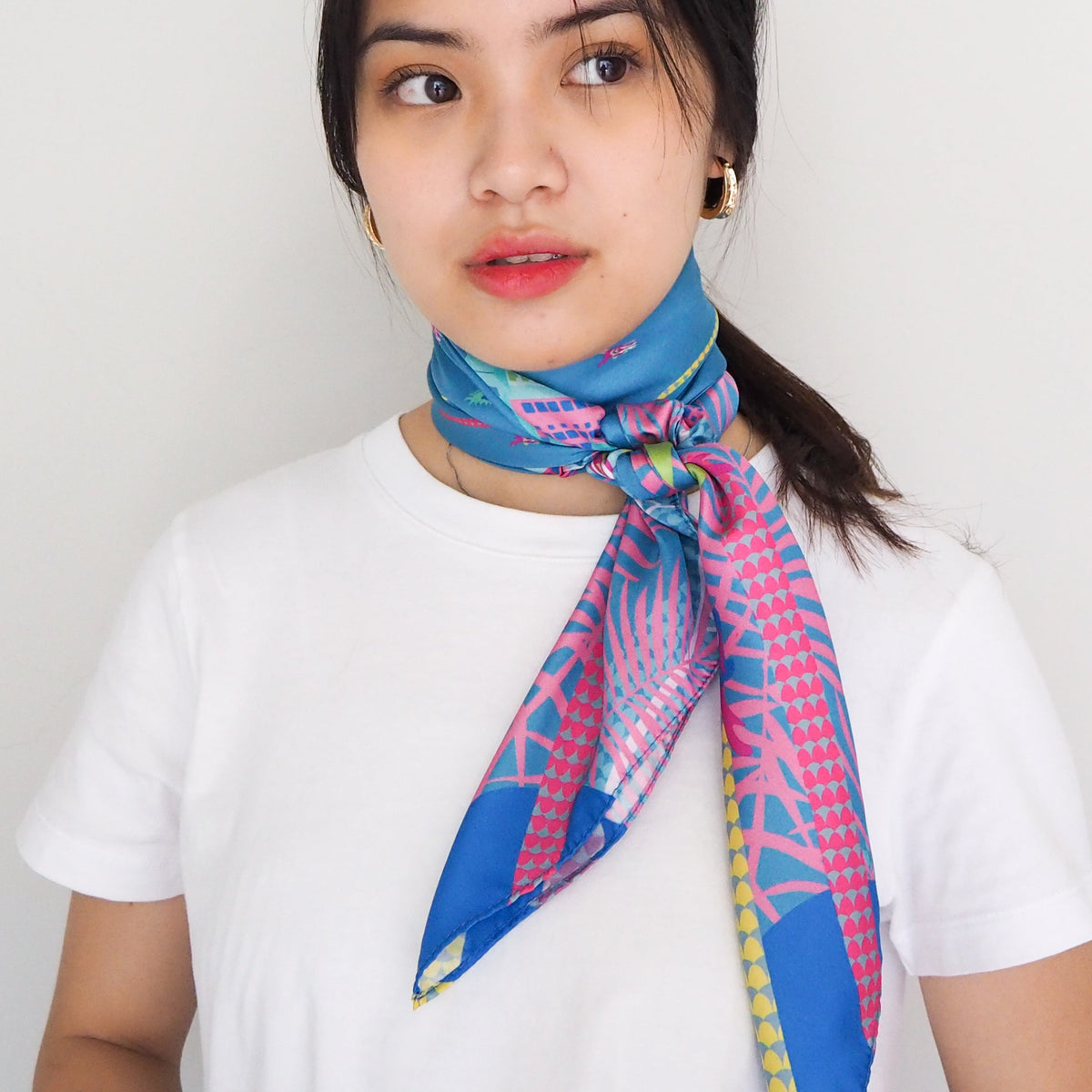 Dragons on Singapore Water Silk Scarf