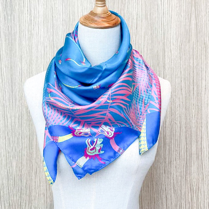 Dragons on Singapore Water Silk Scarf